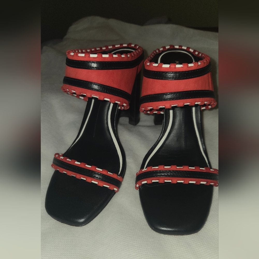 Antonio Melani Red and Black Women's Sandals - Picture 4 of 8